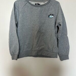 ZYIA Gray Women's Crew Neck Sweater with Patch